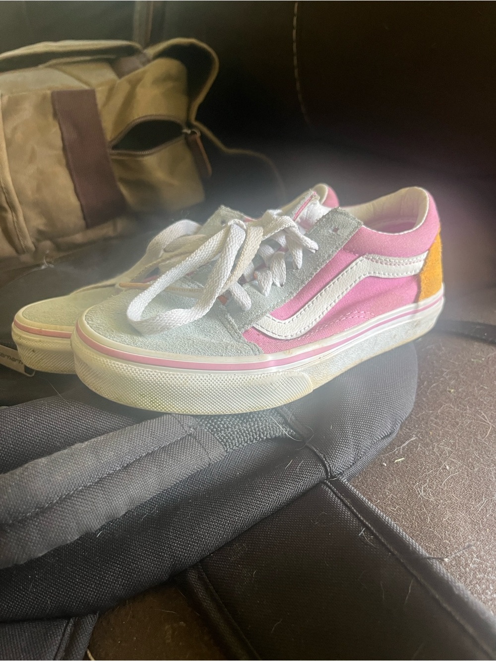 Vans Kids Pink Gray and Yellow Old Skool Sneakers